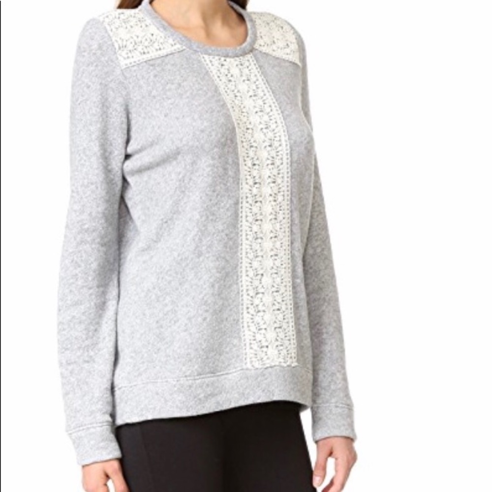 Soft Joie Atlas sweater in lace grey French terry